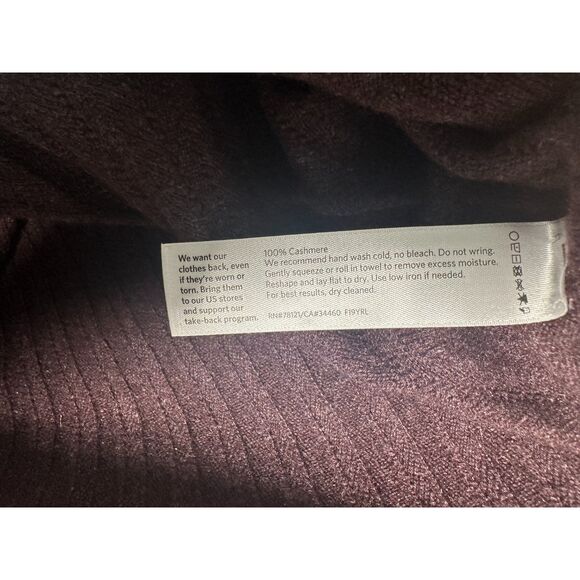 Eileen Fisher Ribbed Boatneck Cashmere Purple Sweater PS Petite Small 6 - 8 - Picture 5 of 8